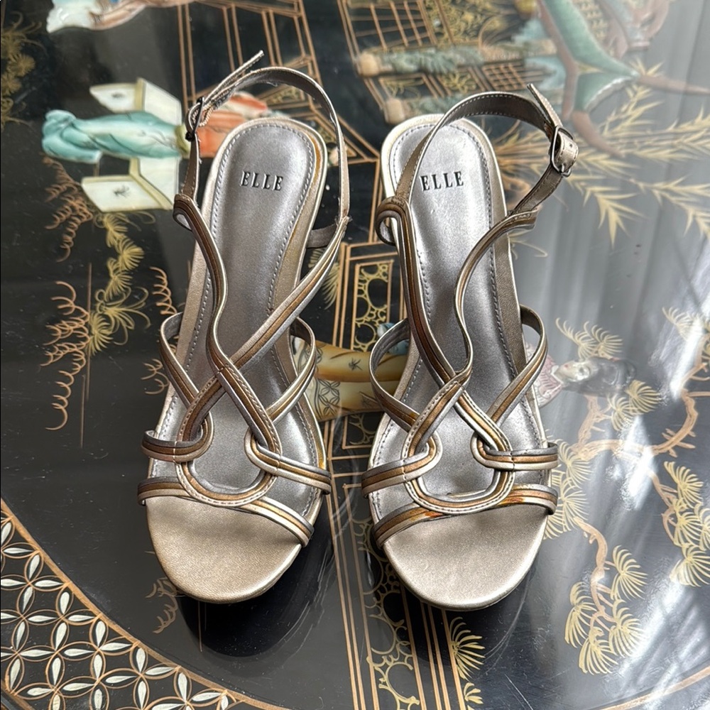 Elle Women's Gold Strappy Sandals